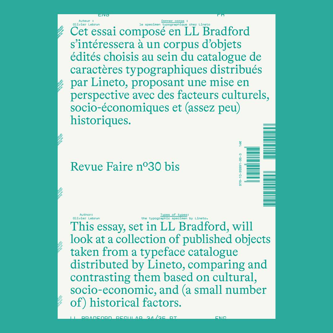 To look at things #30 bis � Types of types: the typographic specimen by Lineto